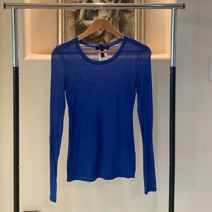 BCBGMaxAzria Royal Blue Sheer Knit Top